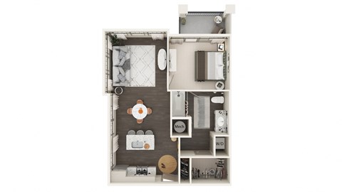 The Baucom Floor Plan at The Address Galleria, Matthews